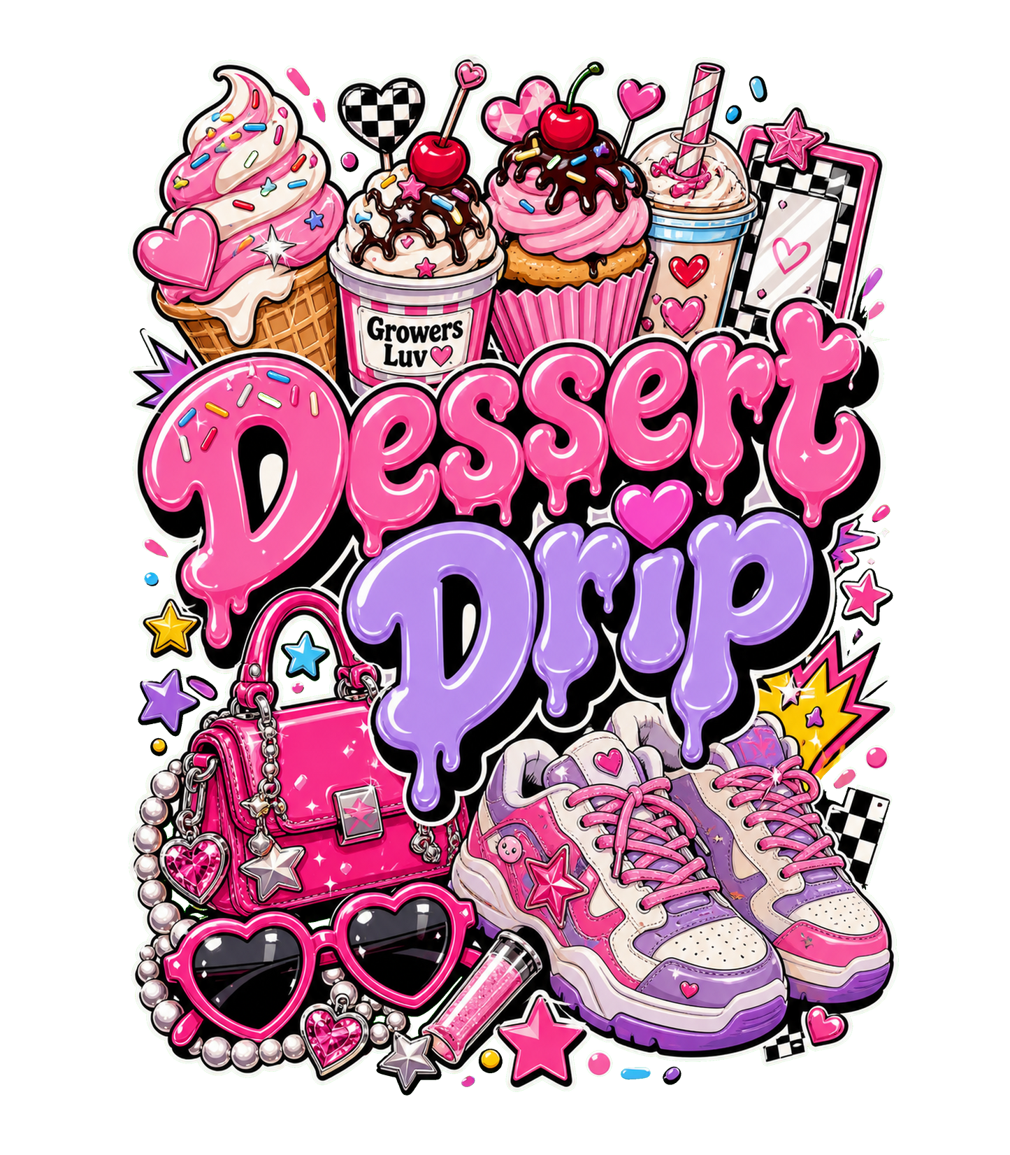 Dessert Drip Women's Bella Canvas Graphic Tee artwork detail