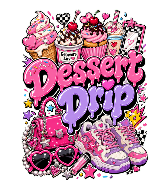 Dessert Drip Women's Bella Canvas Graphic Tee artwork detail