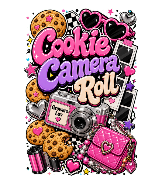 Cookie Camera Roll Women's Bella Canvas Graphic Tee artwork detail