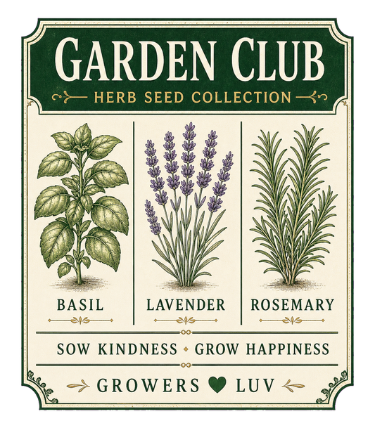 Garden Club Herb Seed Collection Large Natural Tote Bag artwork detail