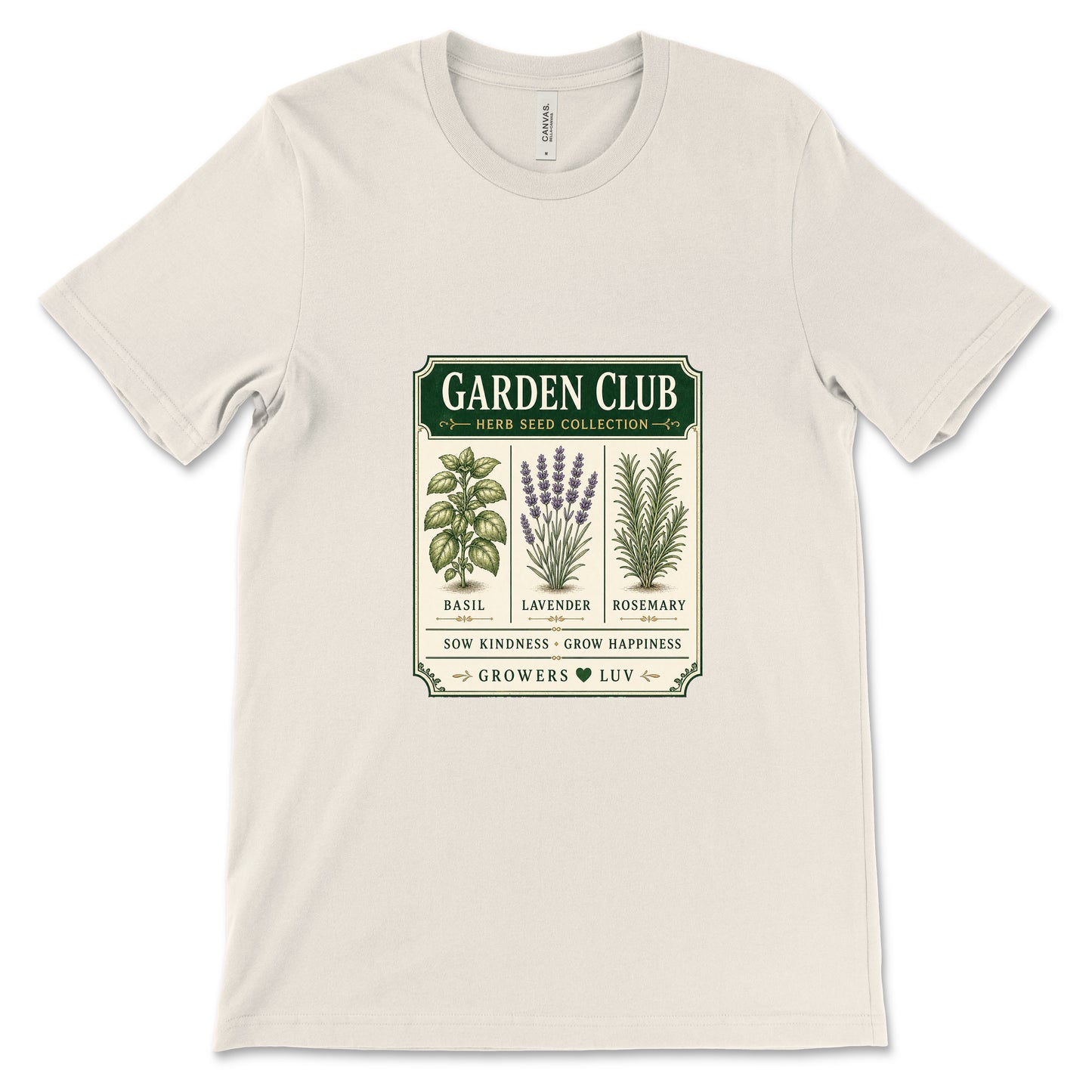Garden Club Herb Seed Collection Women's Bella Canvas Graphic Tee in Natural
