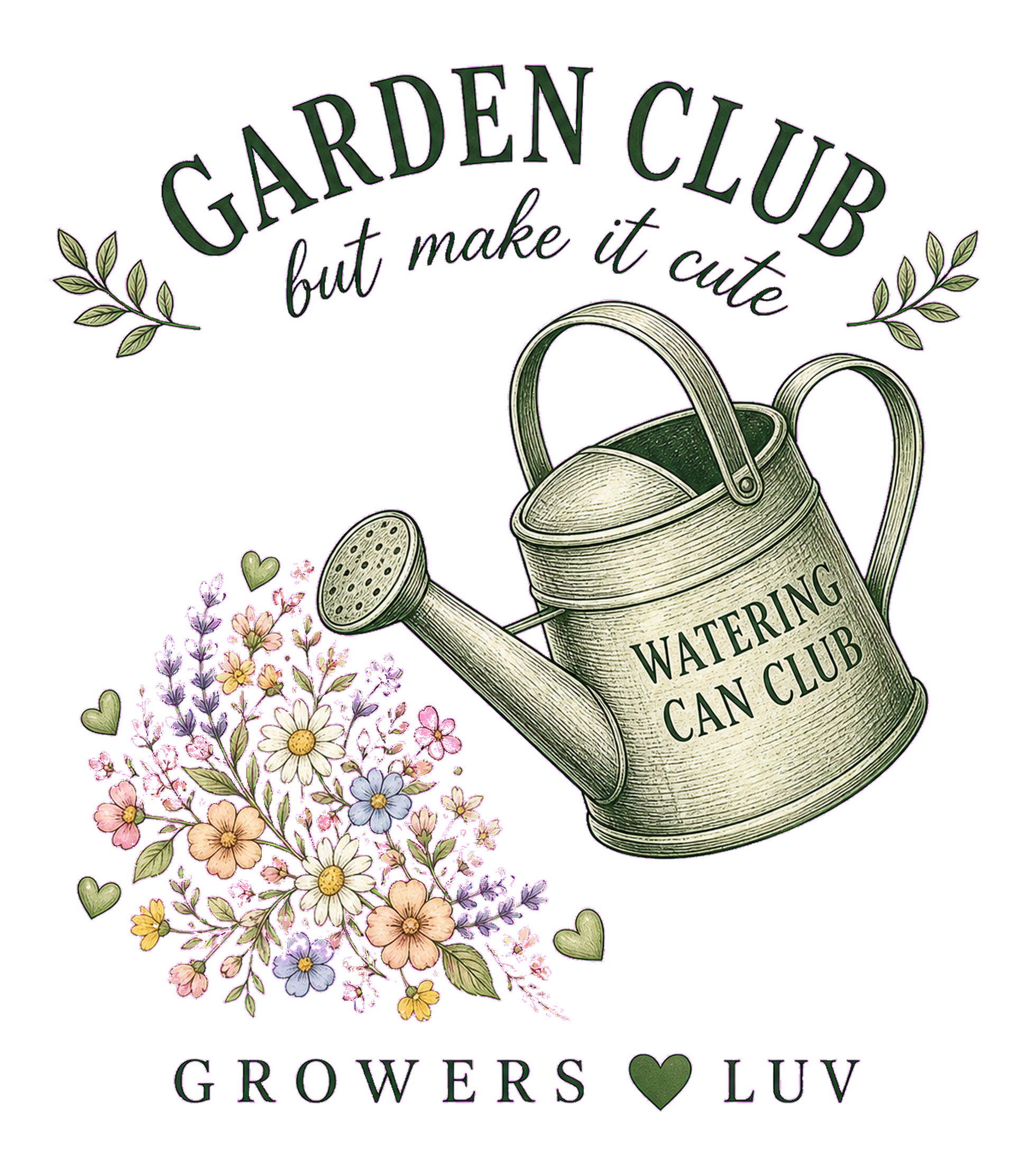 Garden Club But Make It Cute Women's Bella Canvas Graphic Tee artwork detail