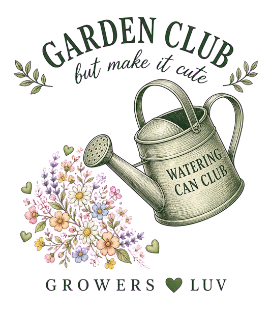 Garden Club But Make It Cute Large Natural Tote Bag artwork detail