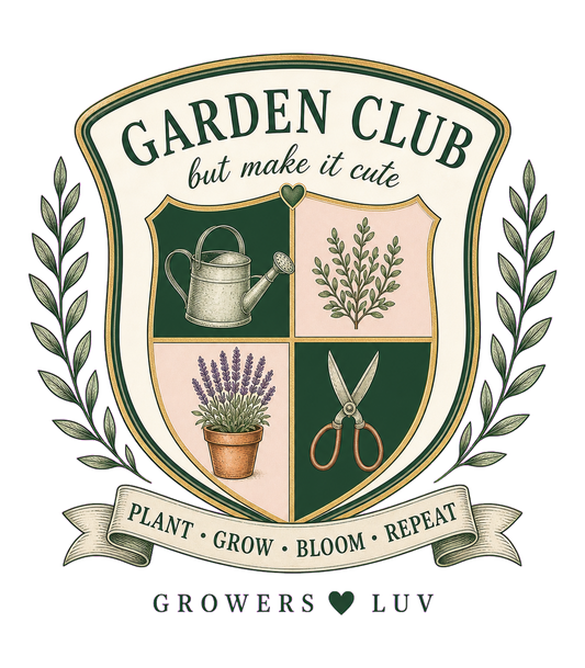 Garden Club Crest Large Natural Tote Bag artwork detail
