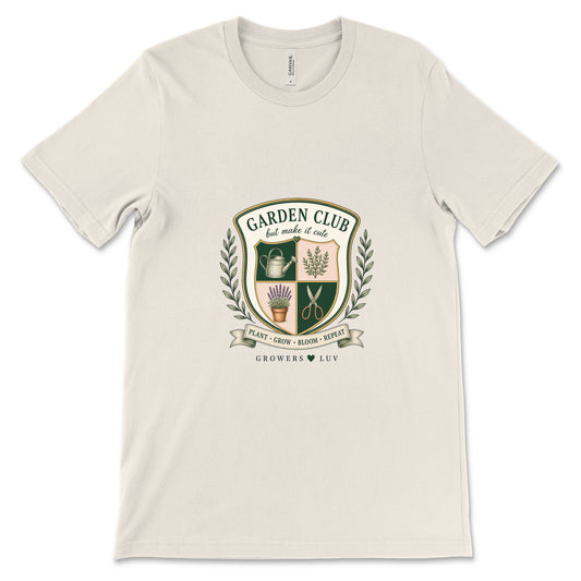 Garden Club Crest Women's Bella Canvas Graphic Tee in Natural