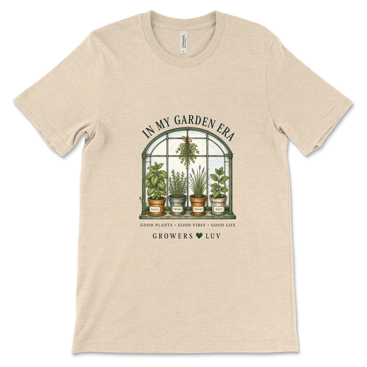 In My Garden Era Women's Bella Canvas Graphic Tee in Heather Dust