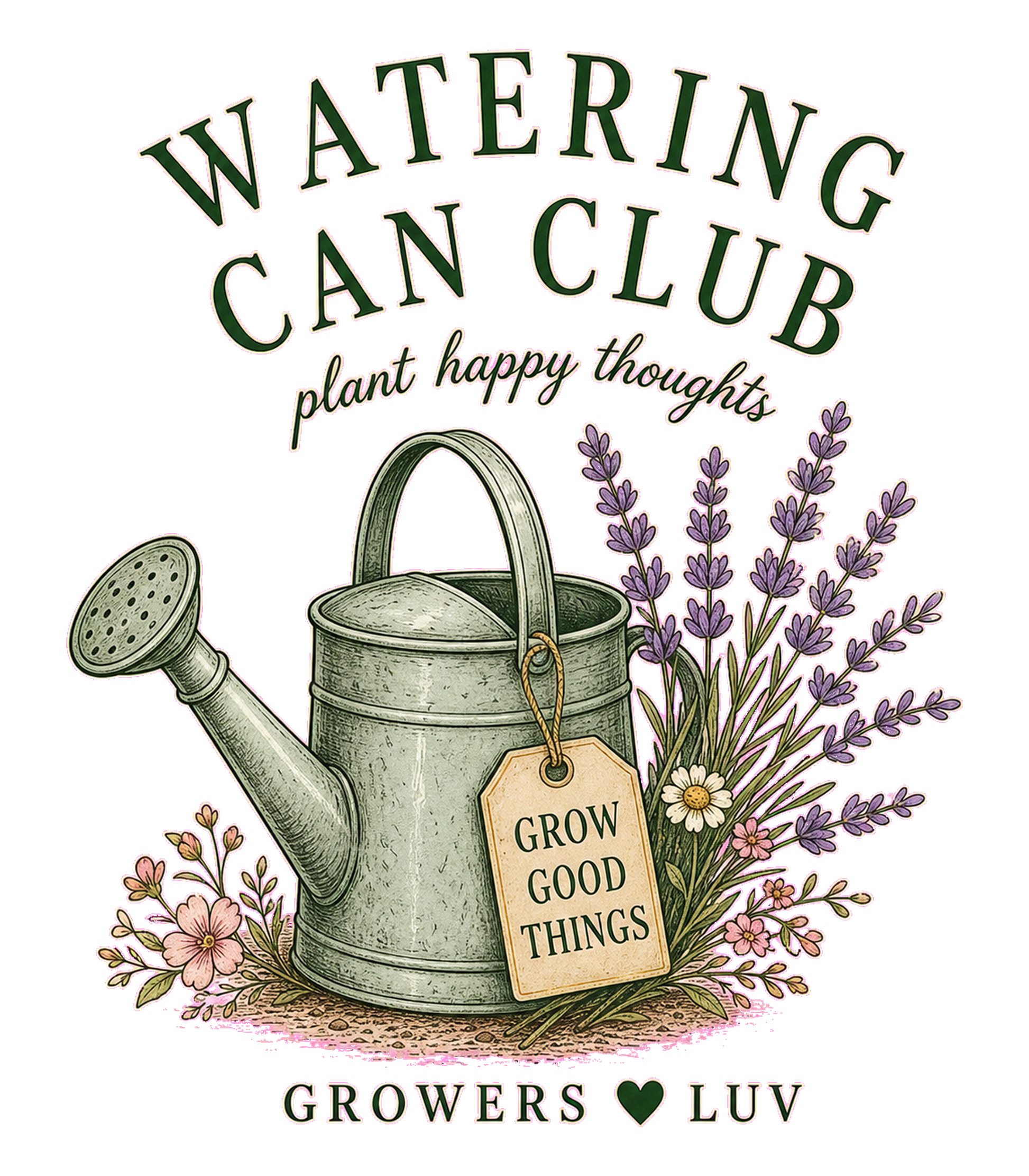 Watering Can Club Women's Bella Canvas Graphic Tee artwork detail