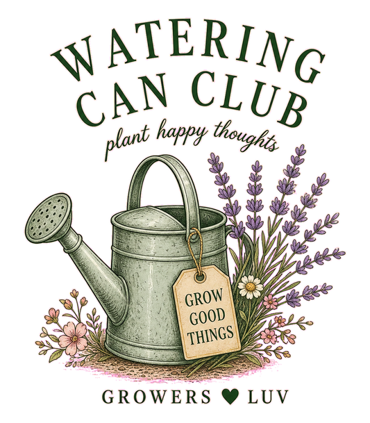 Watering Can Club Large Natural Tote Bag artwork detail