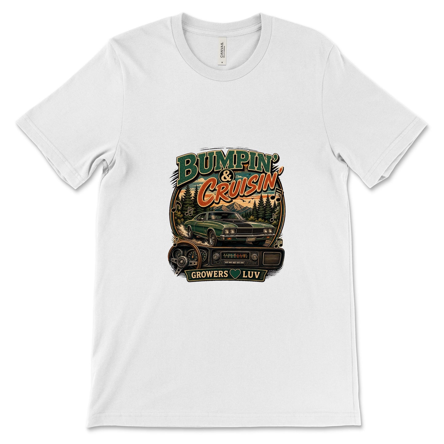 Bumpin And Cruisin Women's Bella Canvas Graphic Tee in White