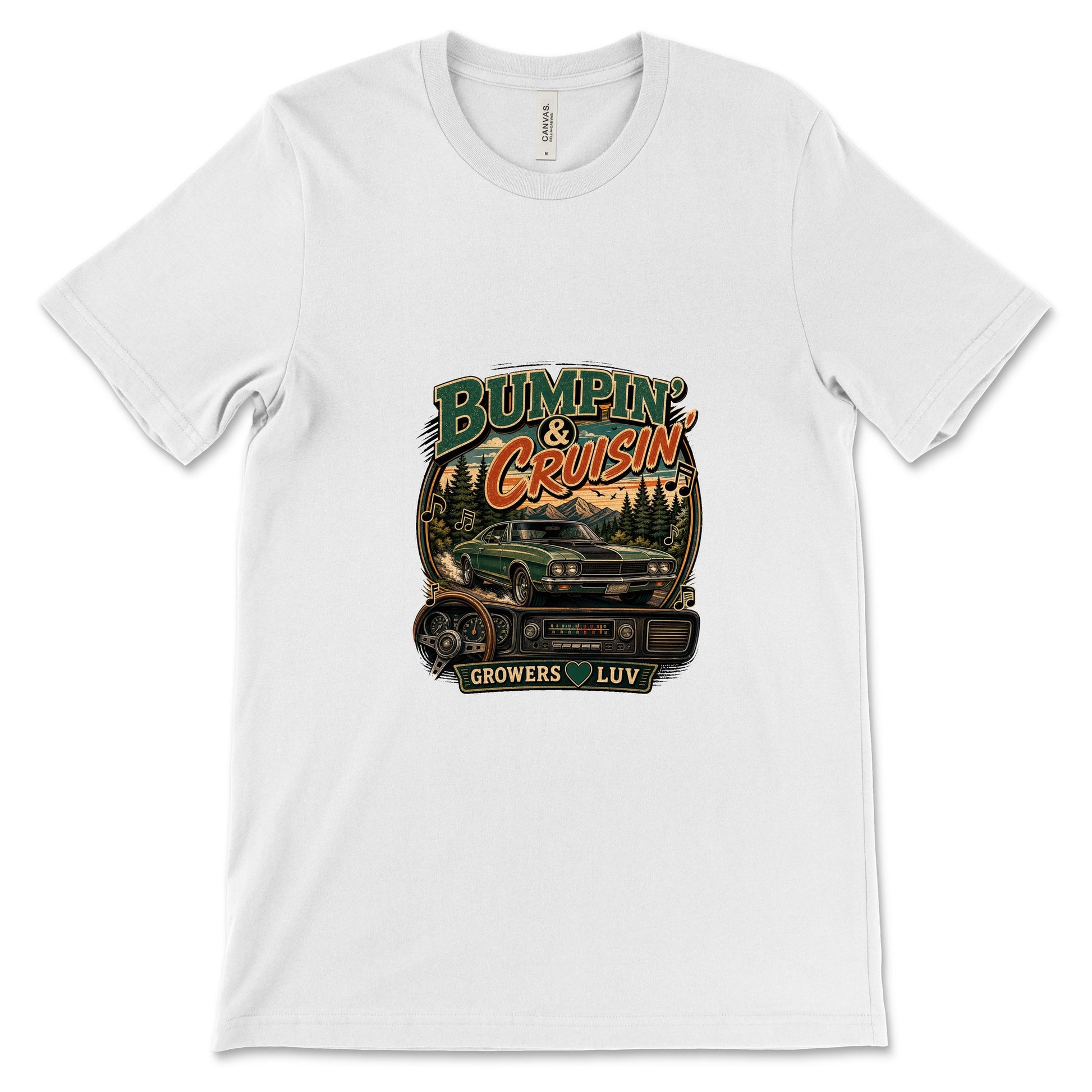 Bumpin And Cruisin Women's Bella Canvas Graphic Tee in White