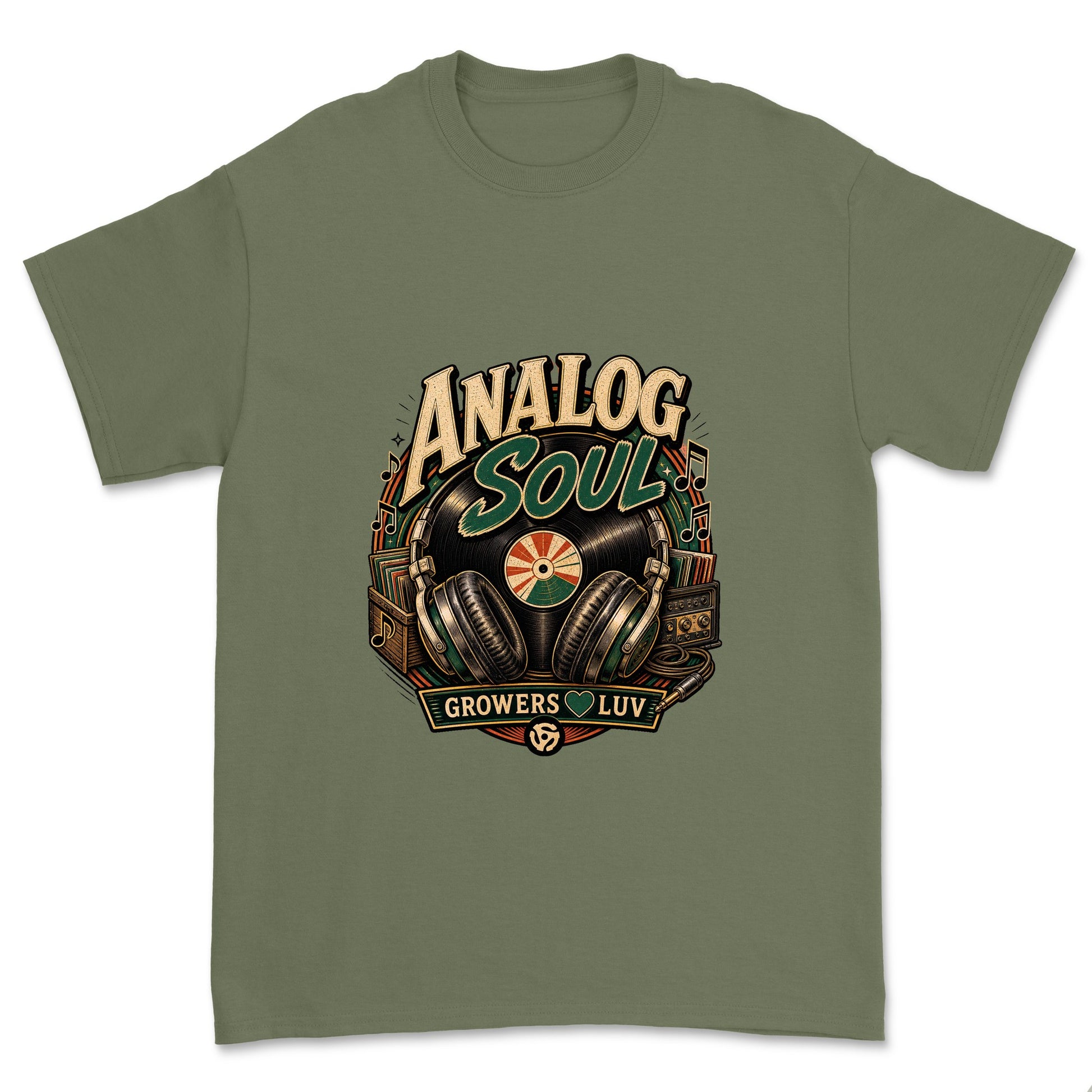 Analog Soul Men's Gildan Graphic Tee in Military Green