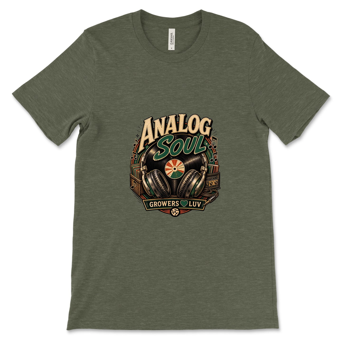 Analog Soul Women's Bella Canvas Graphic Tee in Heather Military Green