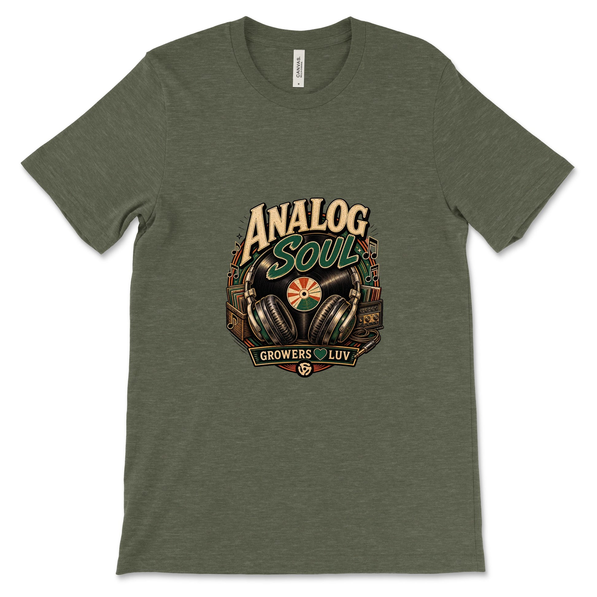 Analog Soul Women's Bella Canvas Graphic Tee in Heather Military Green