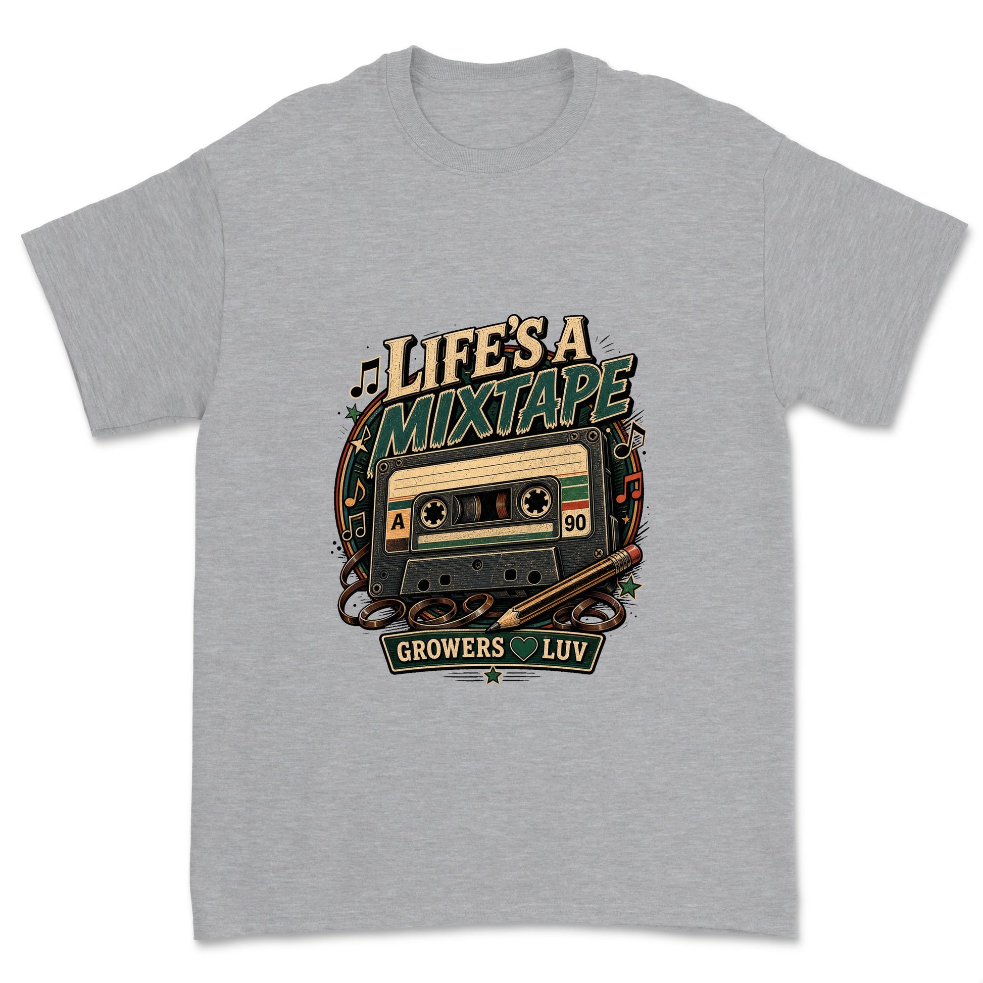 Lifes A Mixtape Men's Gildan Graphic Tee in Sport Grey Heather