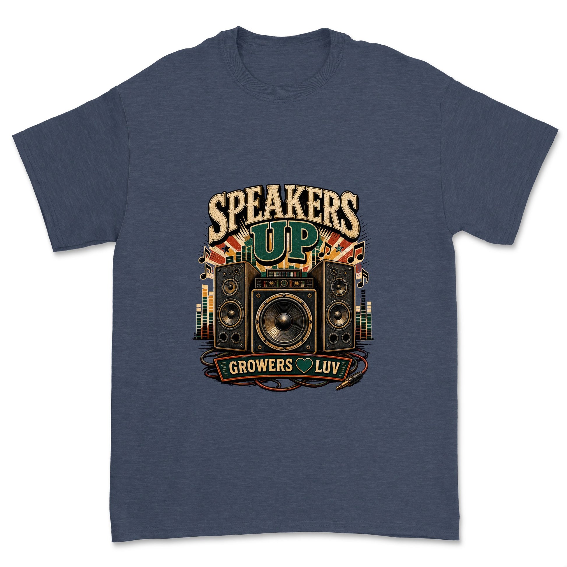 Speakers Up Men's Gildan Graphic Tee in Heather Navy