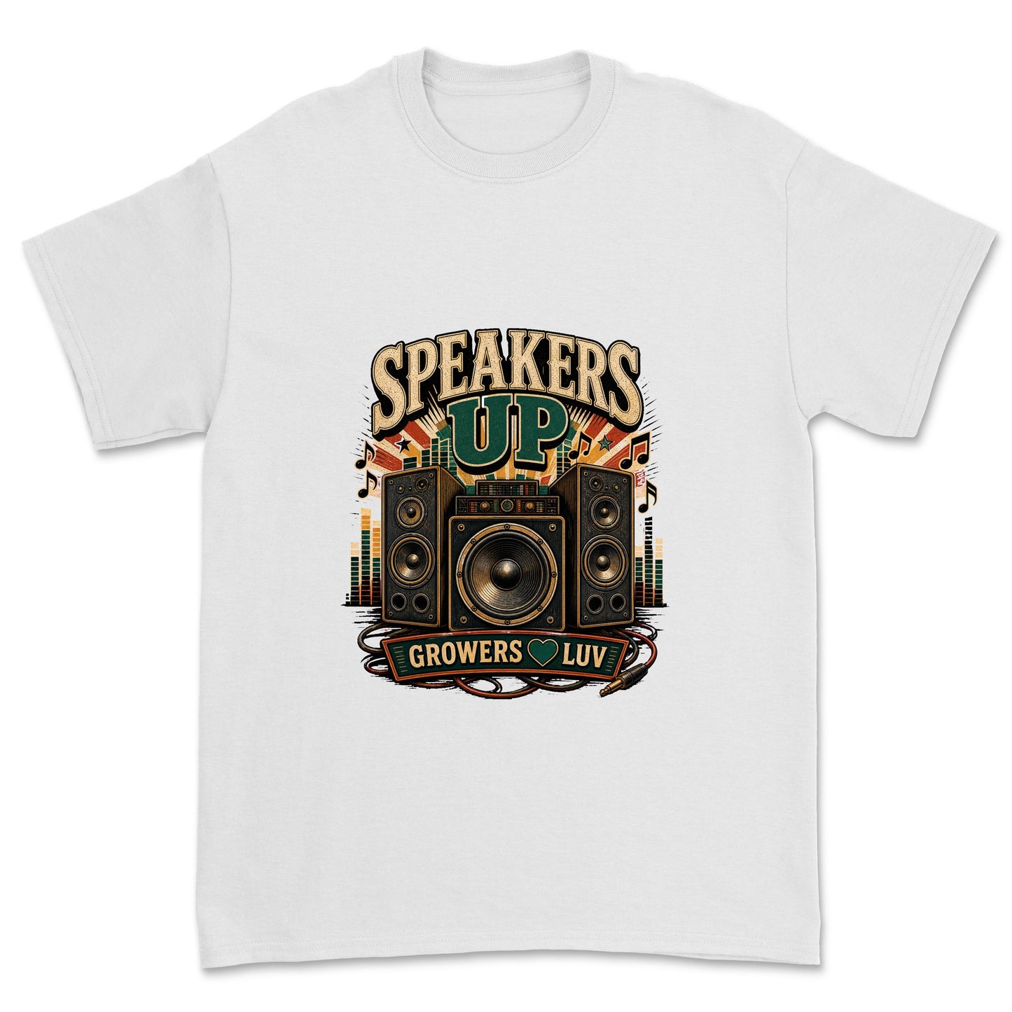 Speakers Up Men's Gildan Graphic Tee in White