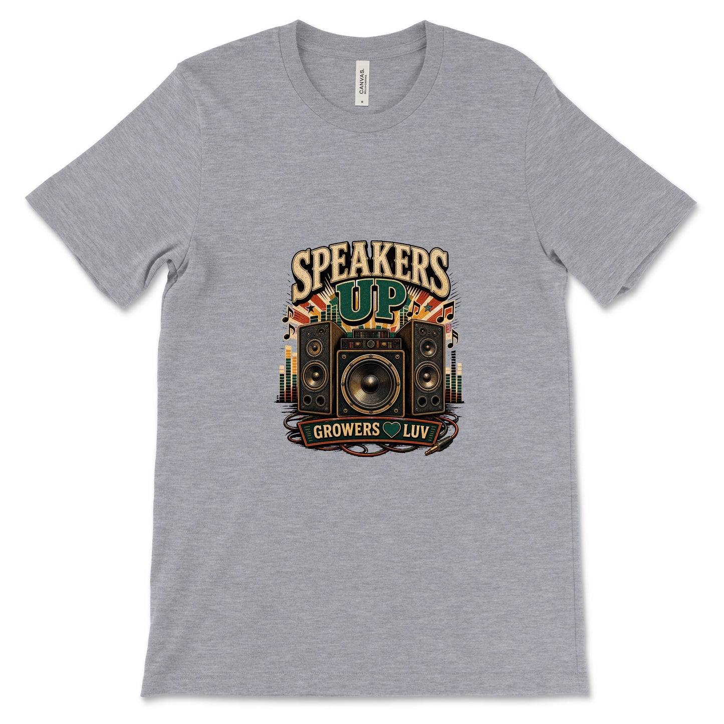 Speakers Up Women's Bella Canvas Graphic Tee in Athletic Heather