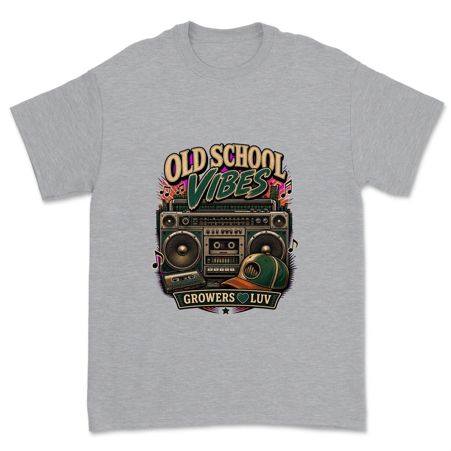 Old School Vibes Men's Gildan Graphic Tee in Sport Grey Heather