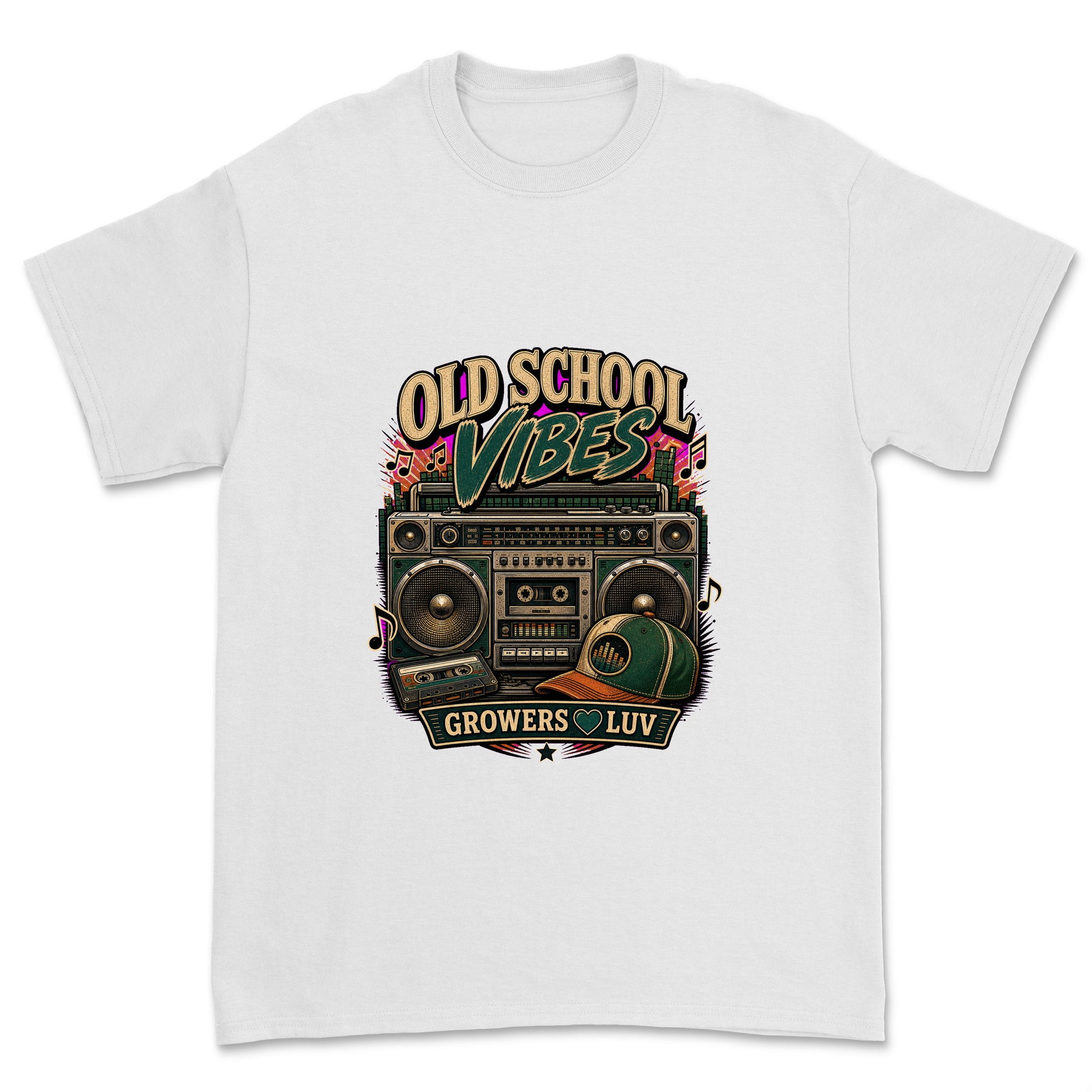 Old School Vibes Men's Gildan Graphic Tee in White