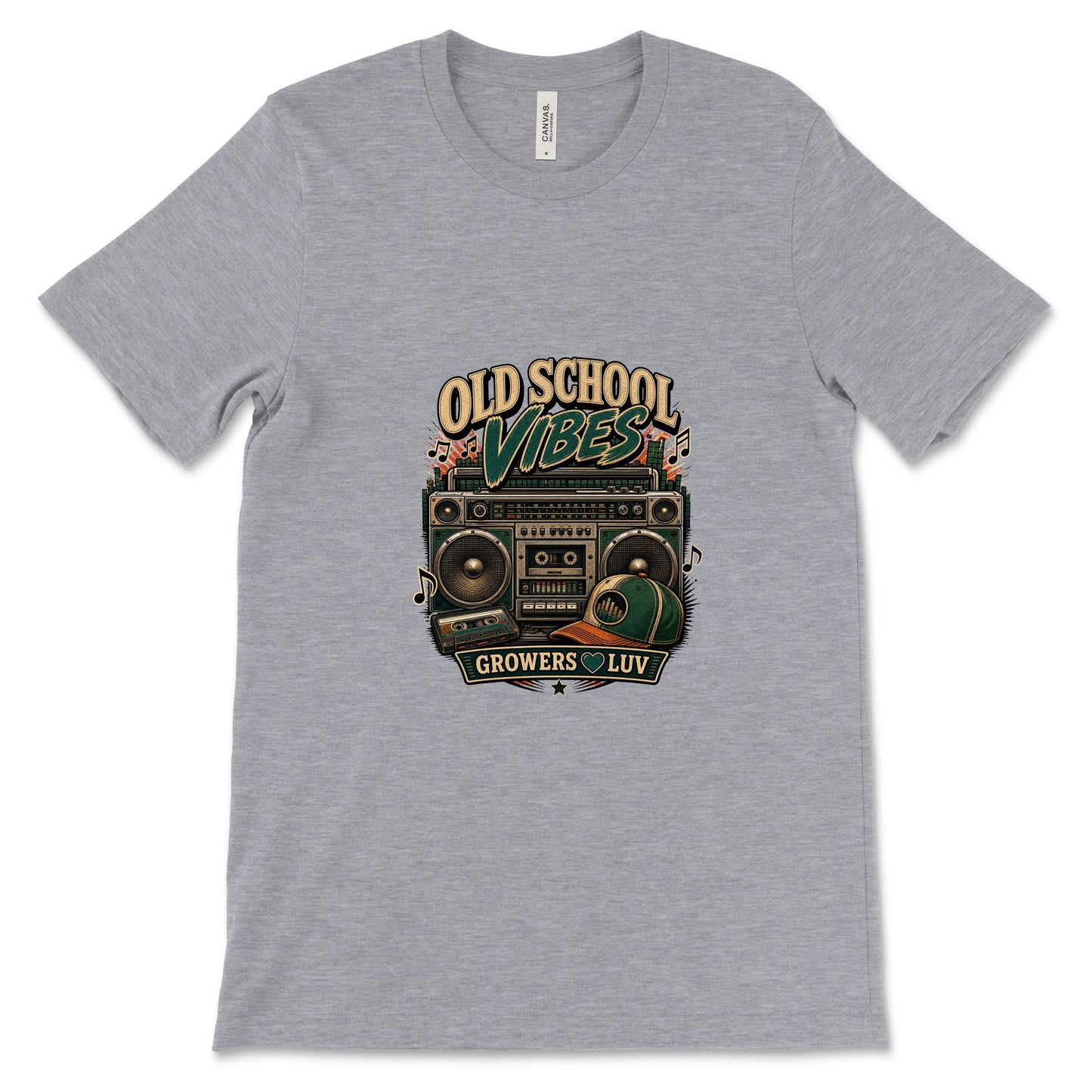 Old School Vibes Women's Bella Canvas Graphic Tee in Athletic Heather