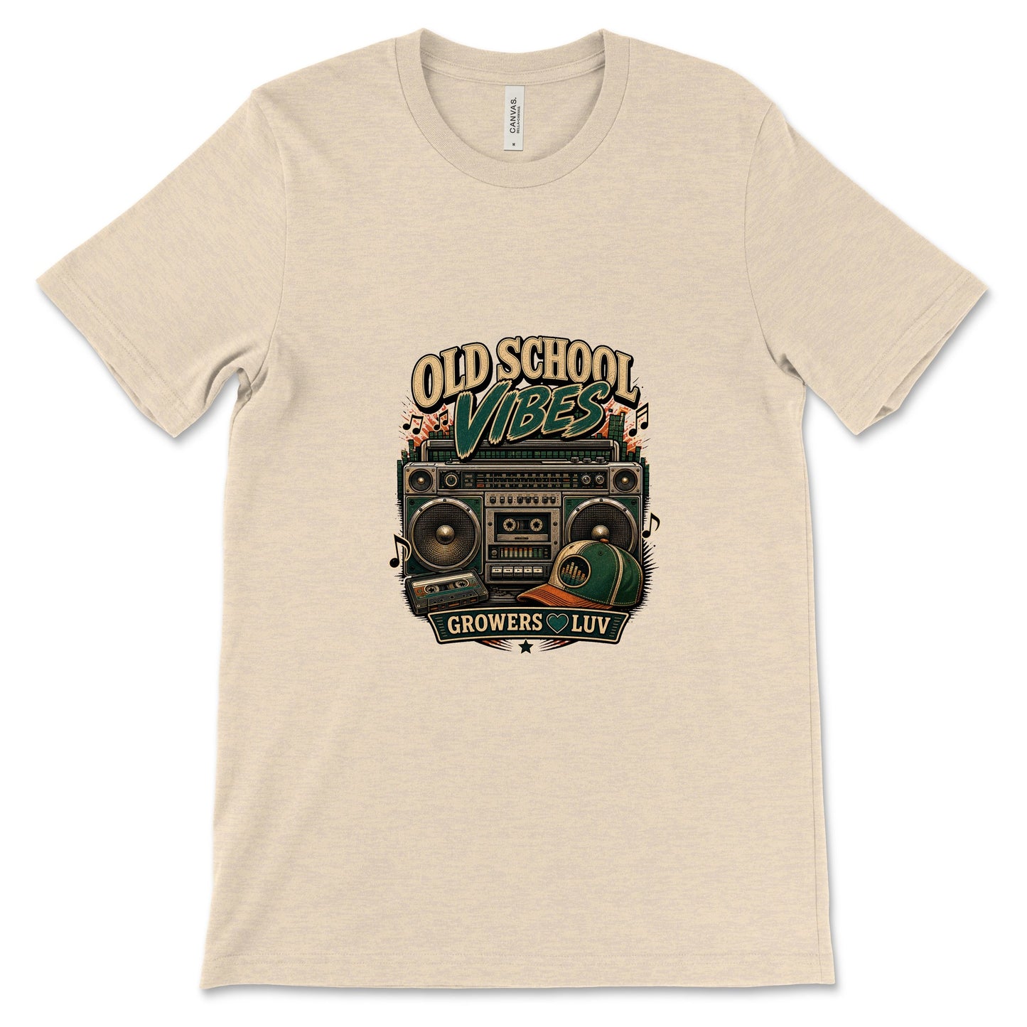 Old School Vibes Women's Bella Canvas Graphic Tee in Heather Dust