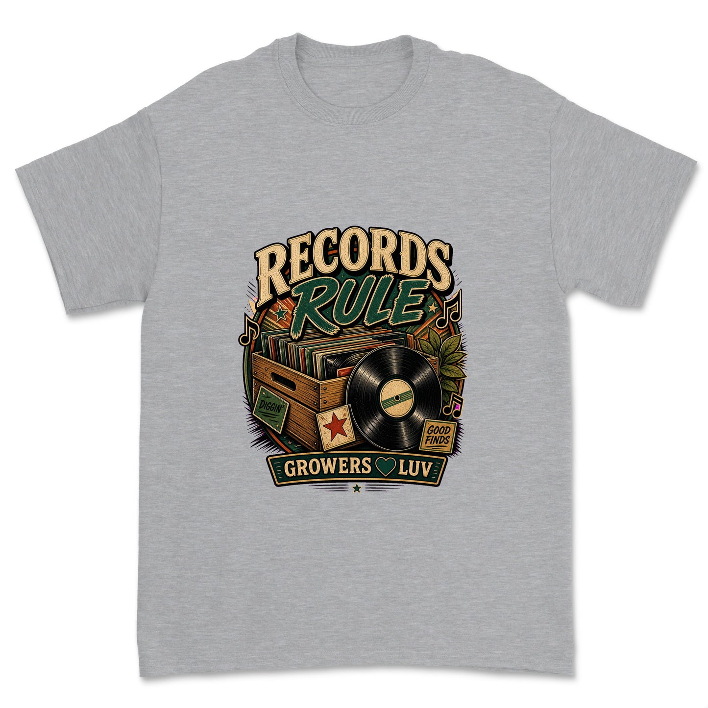 Records Rule Men's Gildan Graphic Tee in Sport Grey Heather