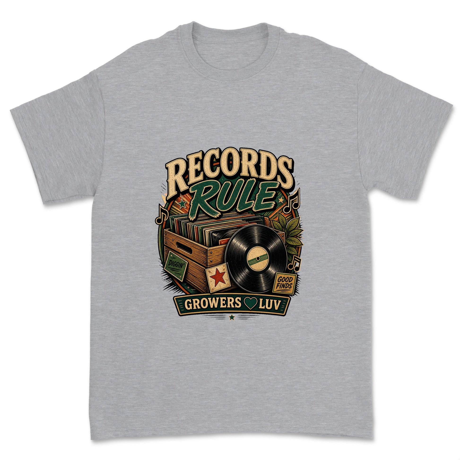 Records Rule Men's Gildan Graphic Tee in Sport Grey Heather