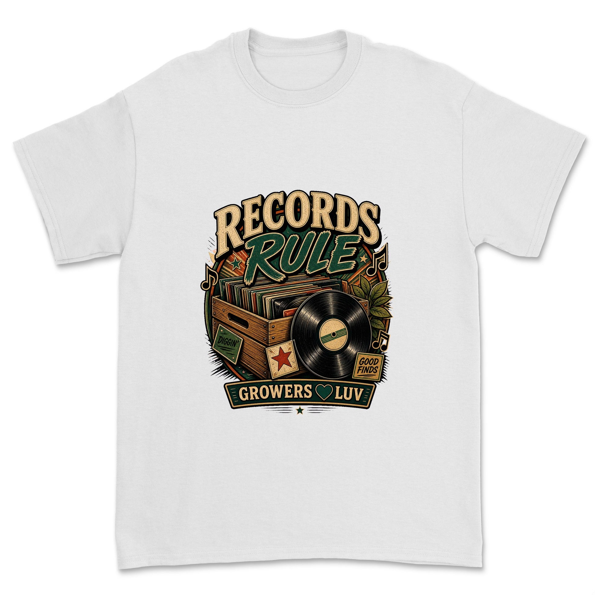 Records Rule Men's Gildan Graphic Tee in White