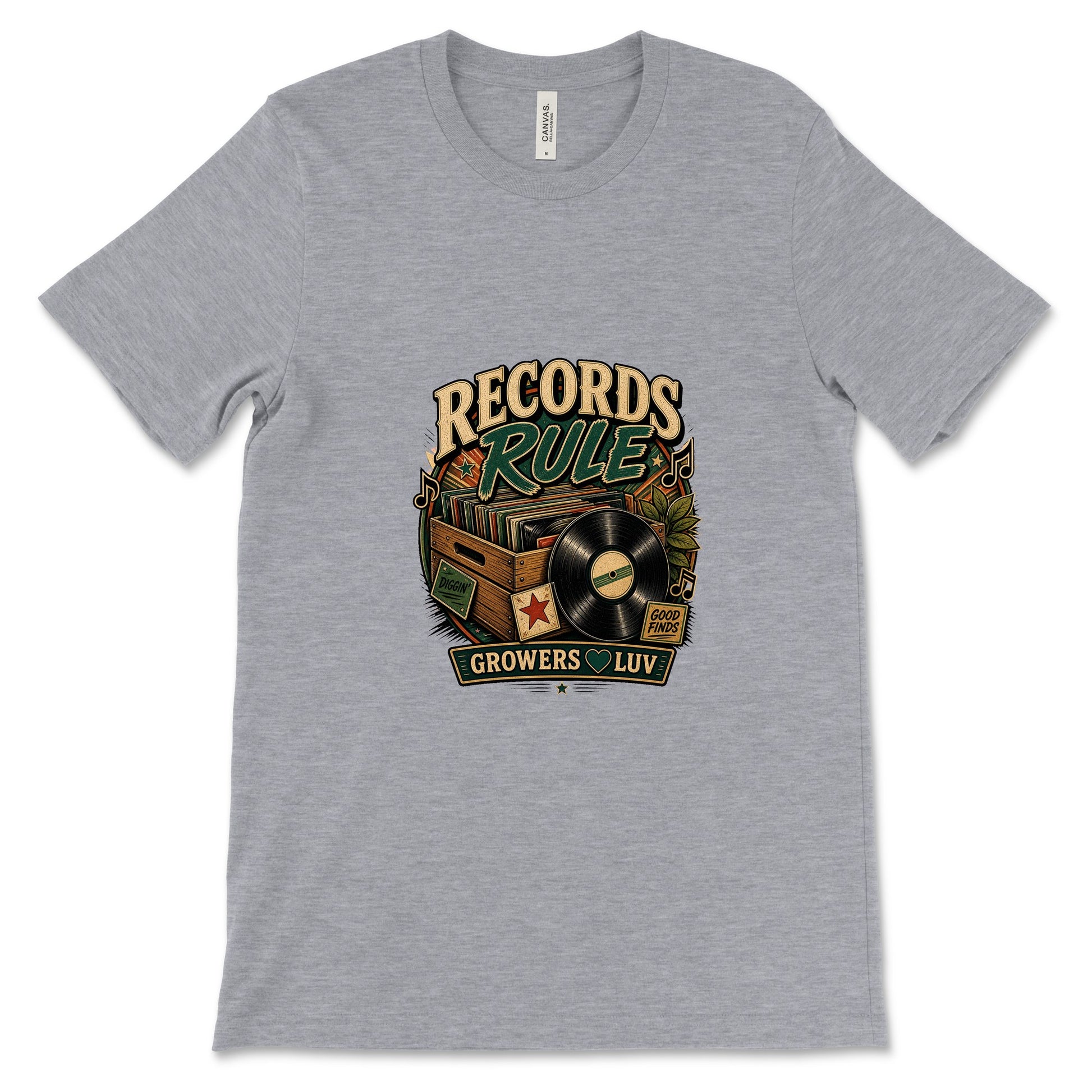 Records Rule Women's Bella Canvas Graphic Tee in Athletic Heather