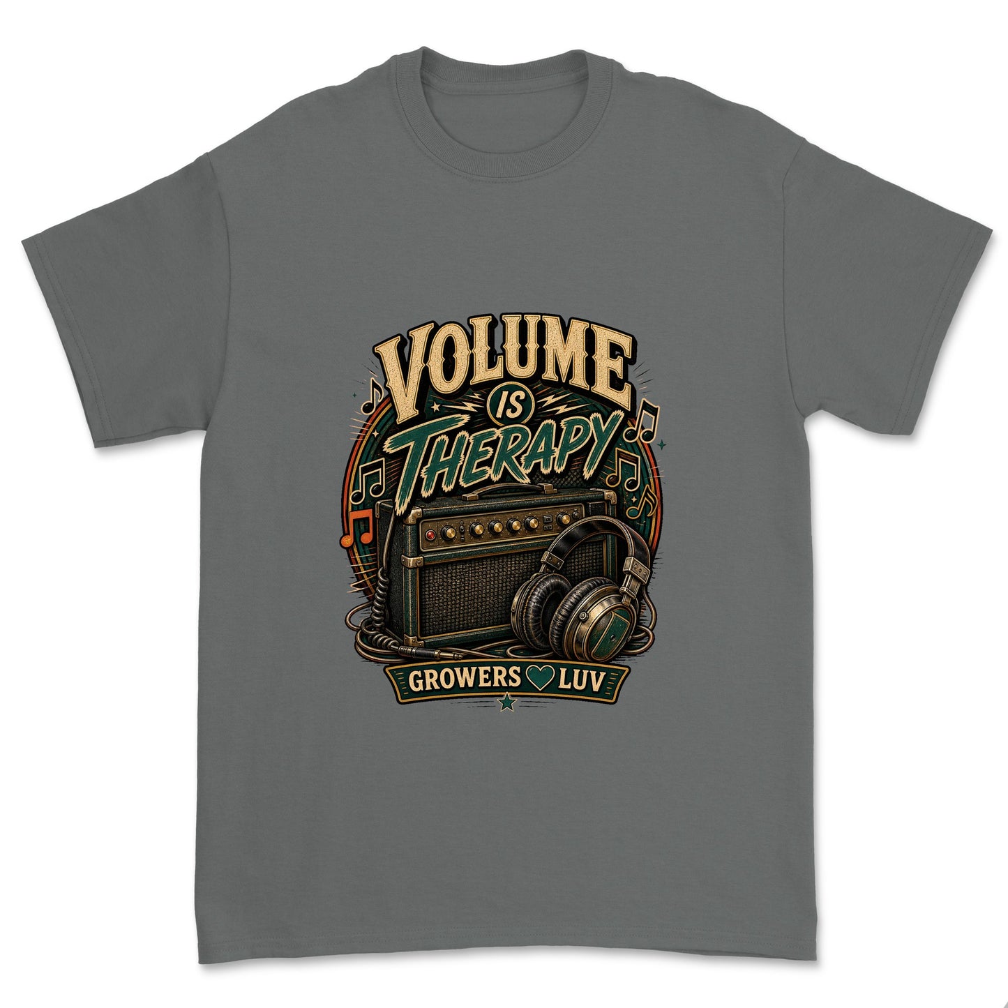 Volume Is Therapy Men's Gildan Graphic Tee in Charcoal