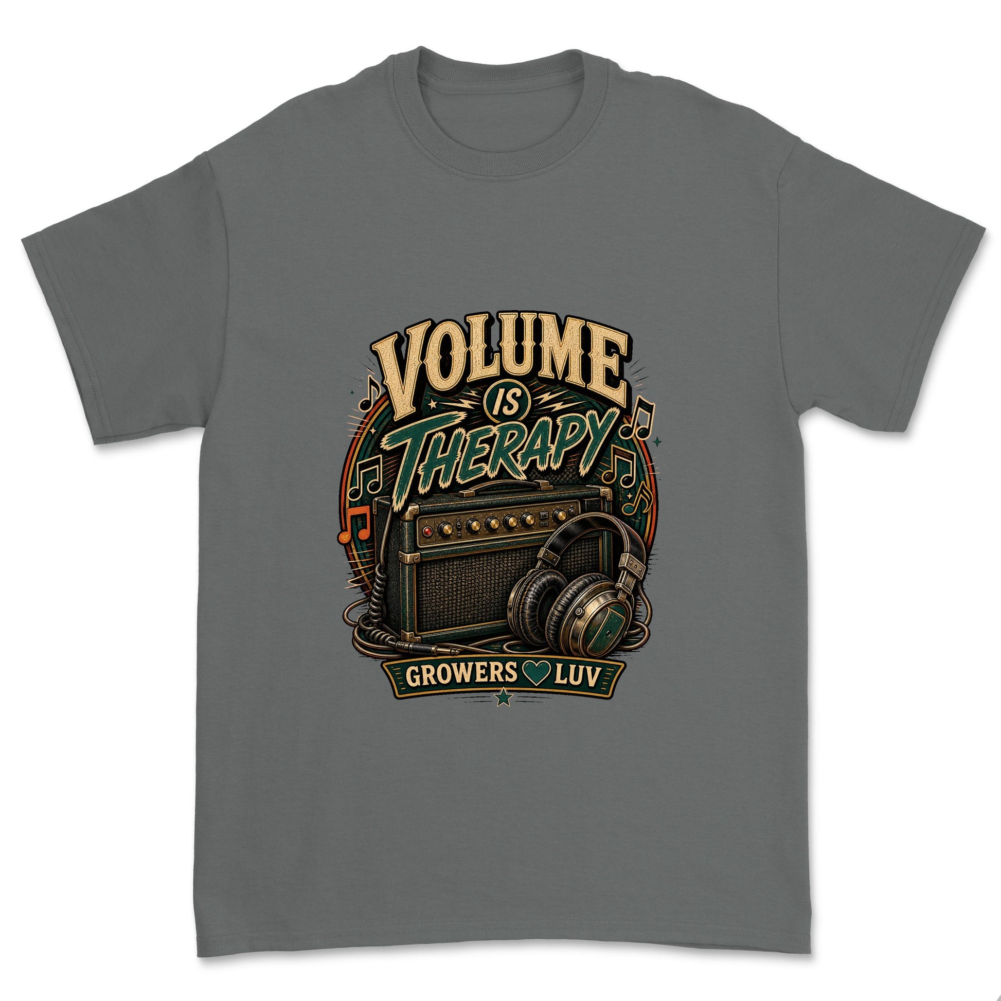 Volume Is Therapy Men's Gildan Graphic Tee in Charcoal