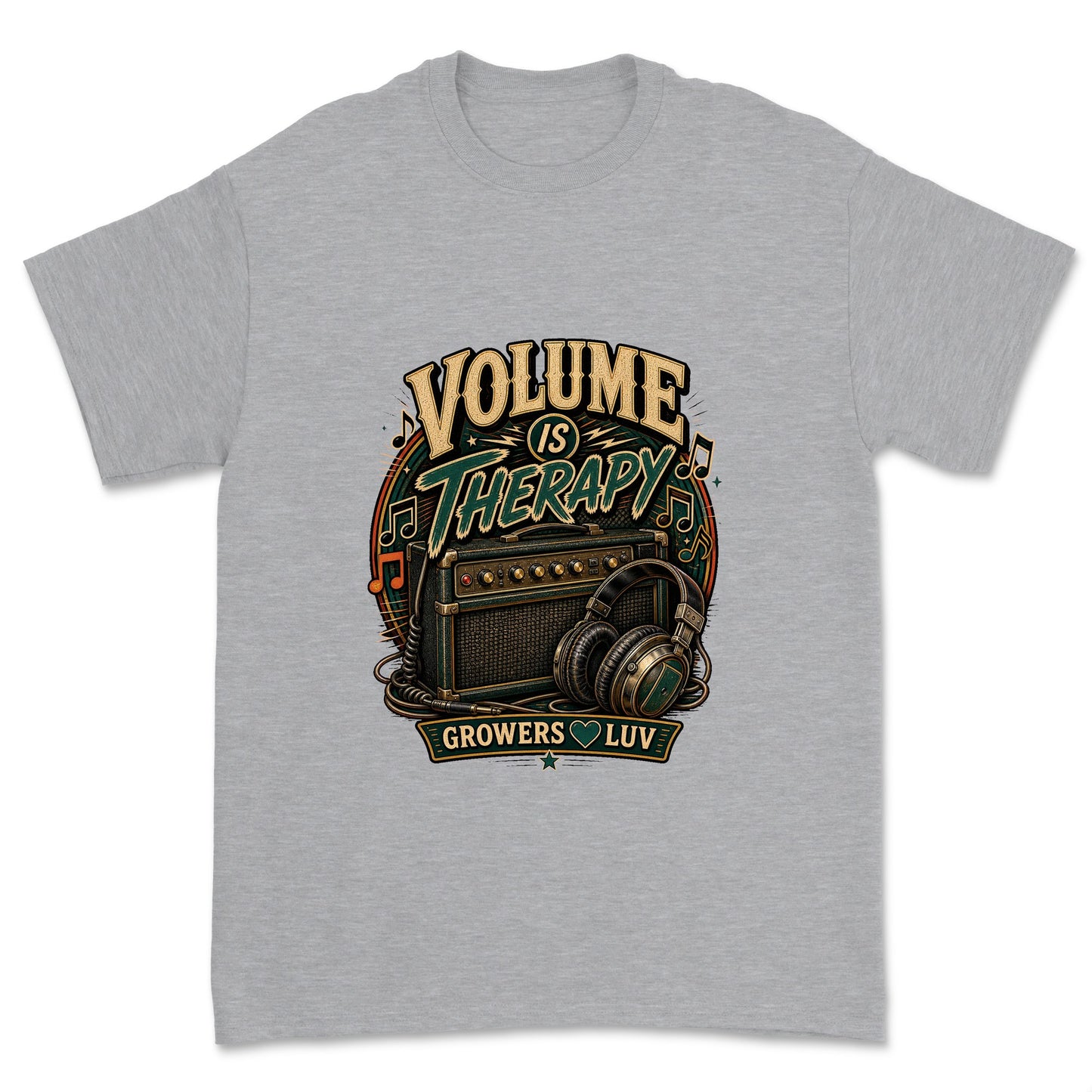 Volume Is Therapy Men's Gildan Graphic Tee in Sport Grey Heather