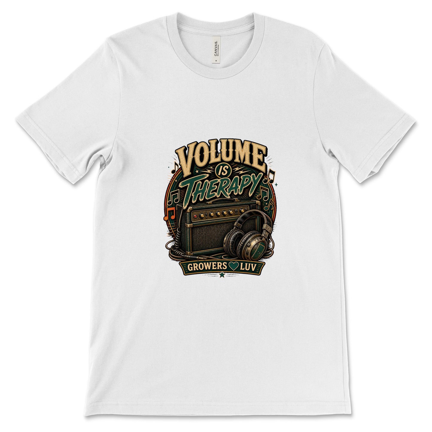 Volume Is Therapy Women's Bella Canvas Graphic Tee in White