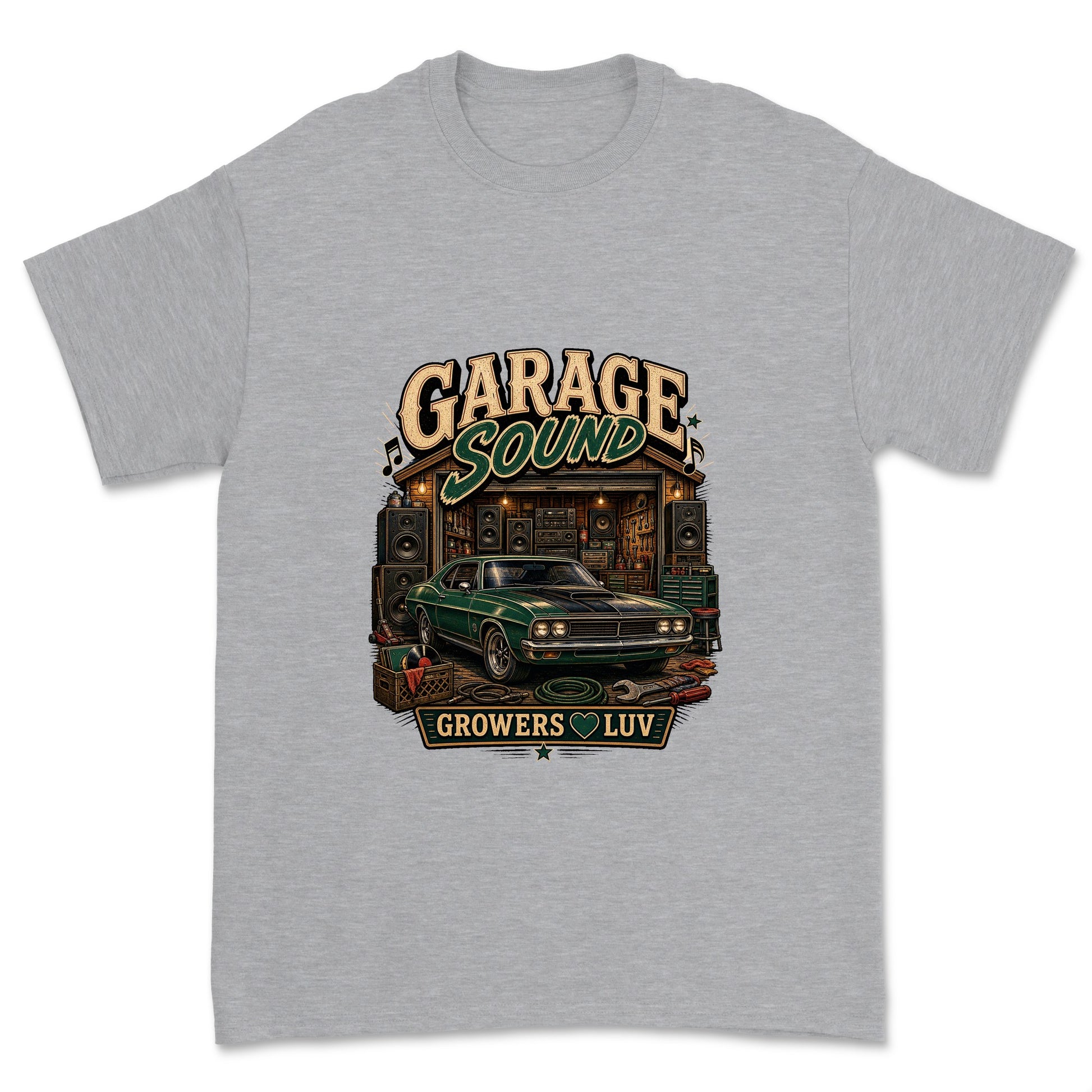 Garage Sound Men's Gildan Graphic Tee in Sport Grey Heather