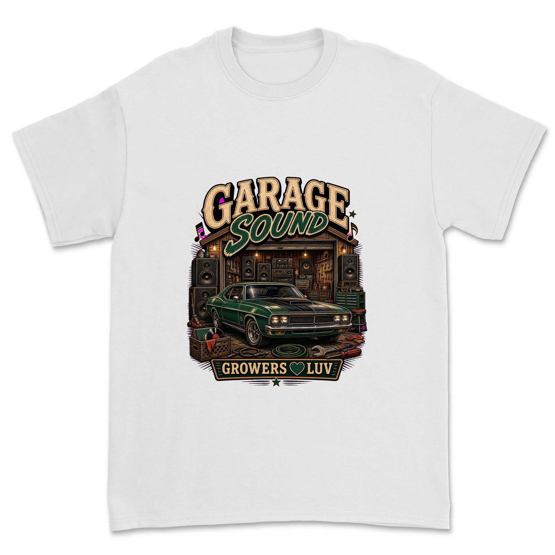 Garage Sound Men's Gildan Graphic Tee in White