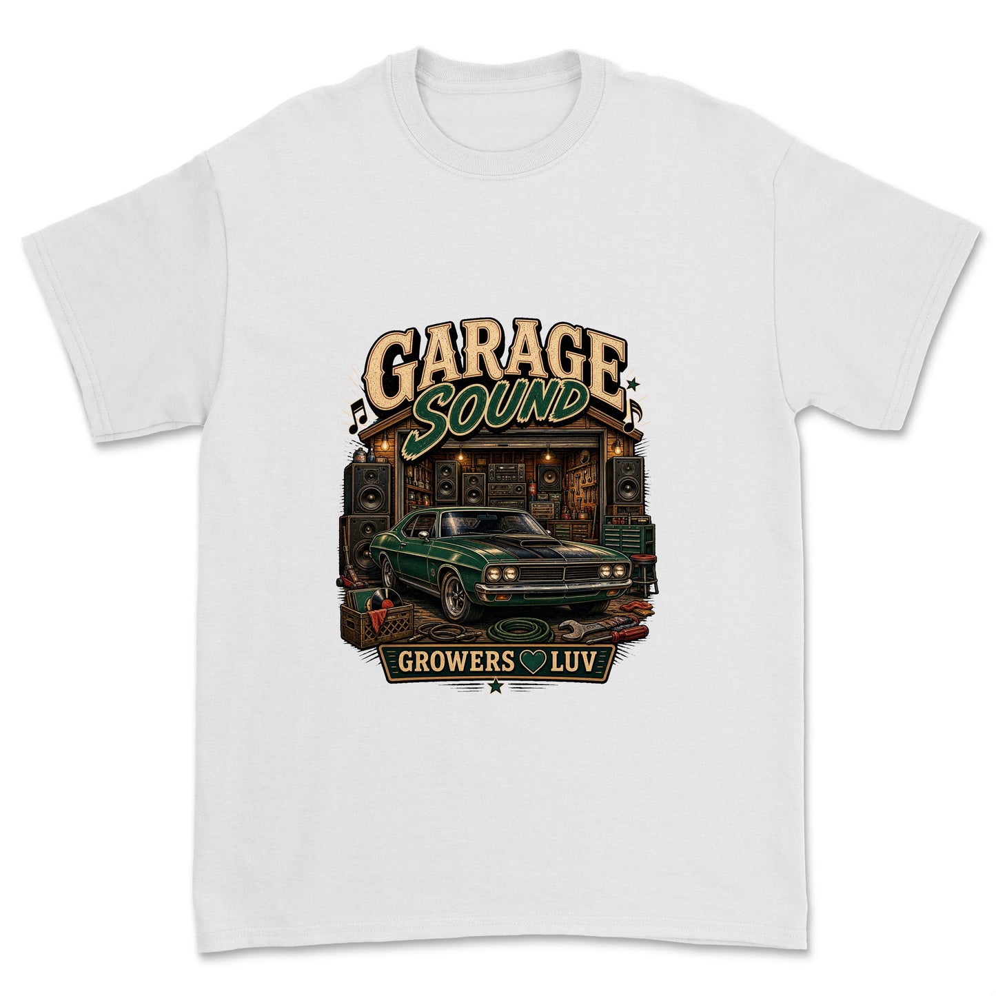 Garage Sound Men's Gildan Graphic Tee in White