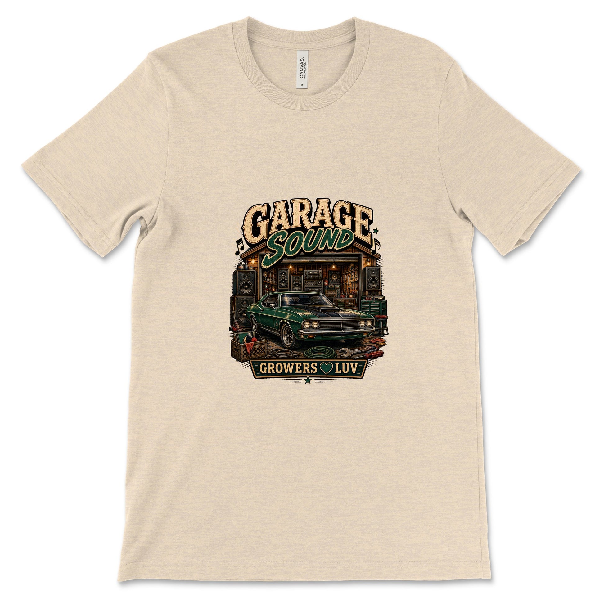 Garage Sound Women's Bella Canvas Graphic Tee in Heather Dust