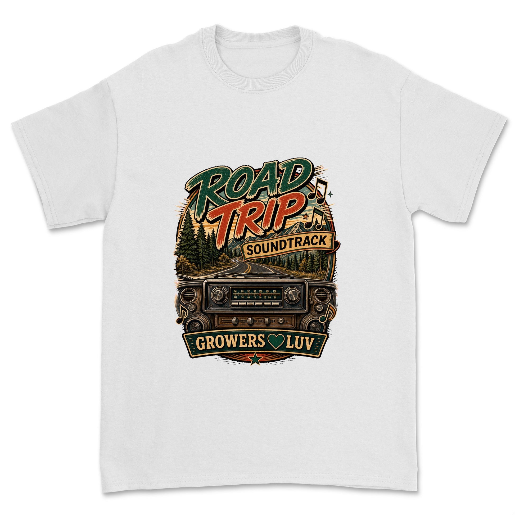 Road Trip Soundtrack Men's Gildan Graphic Tee in White