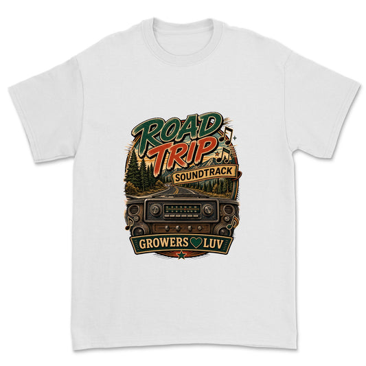 Road Trip Soundtrack Men's Gildan Graphic Tee in White