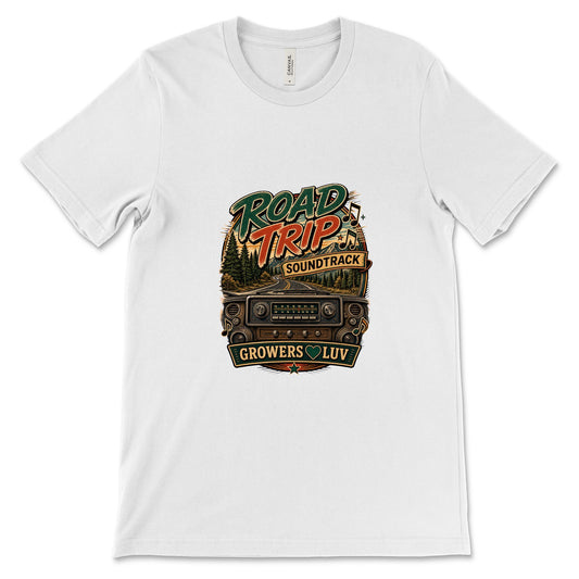 Road Trip Soundtrack Women's Bella Canvas Graphic Tee in White