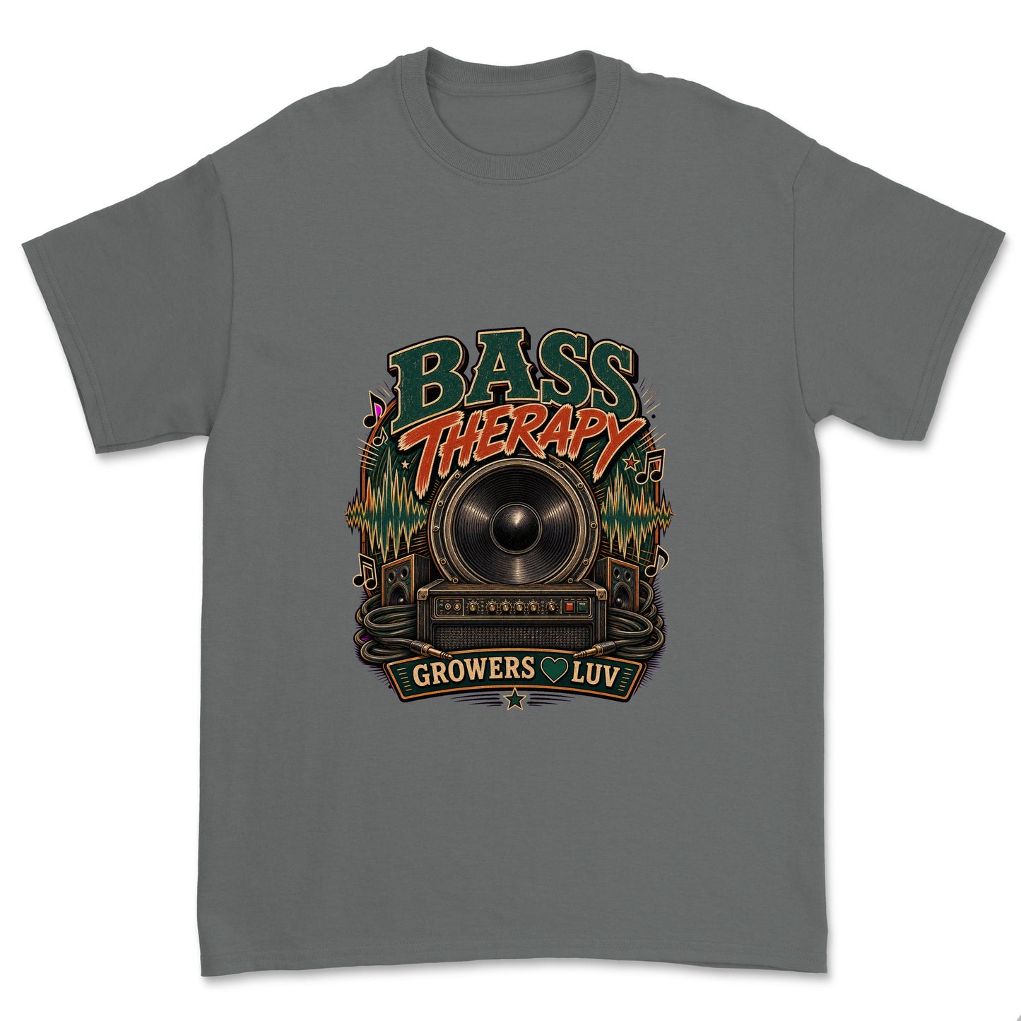 Bass Therapy Men's Gildan Graphic Tee in Charcoal