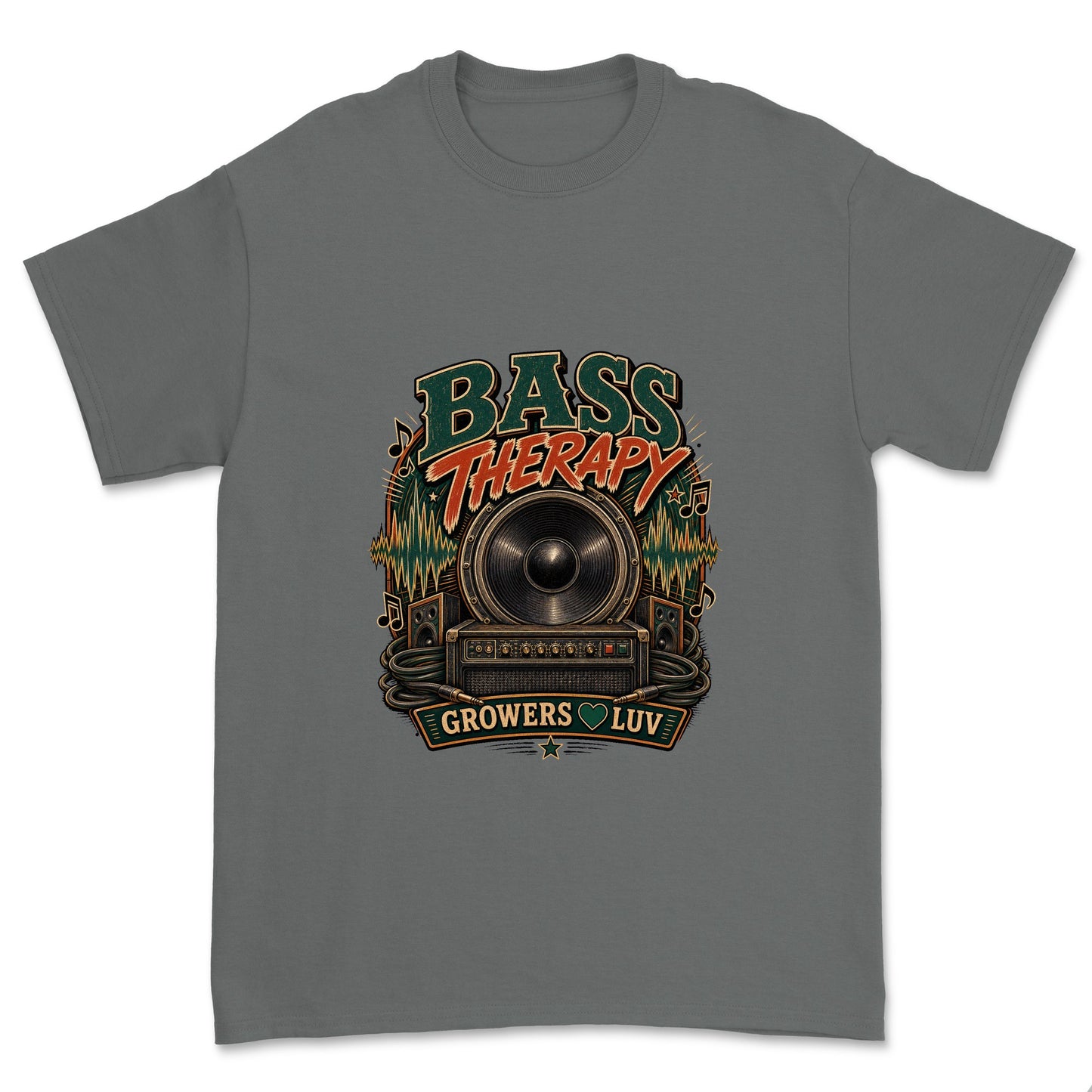 Bass Therapy Men's Gildan Graphic Tee in Charcoal