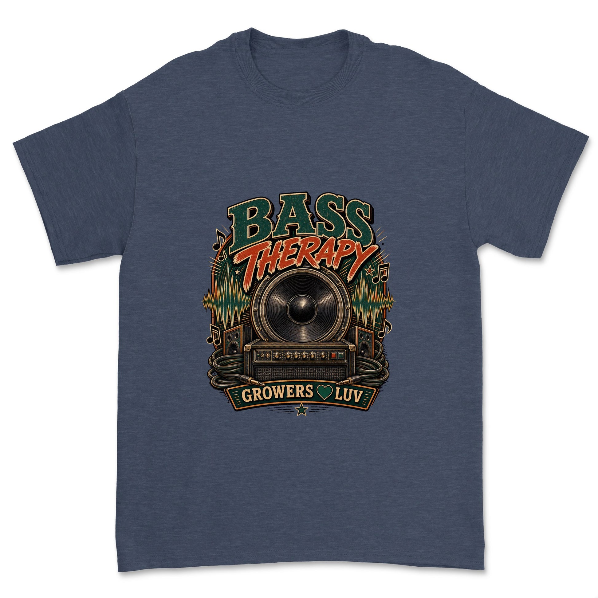 Bass Therapy Men's Gildan Graphic Tee in Heather Navy