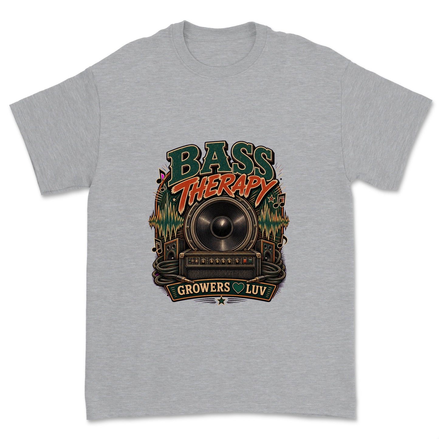 Bass Therapy Men's Gildan Graphic Tee in Sport Grey Heather