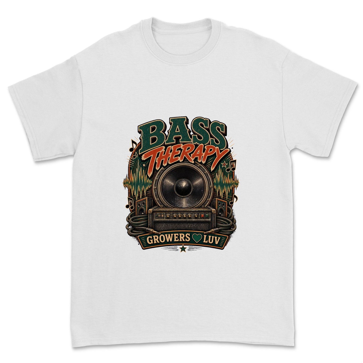 Bass Therapy Men's Gildan Graphic Tee in White