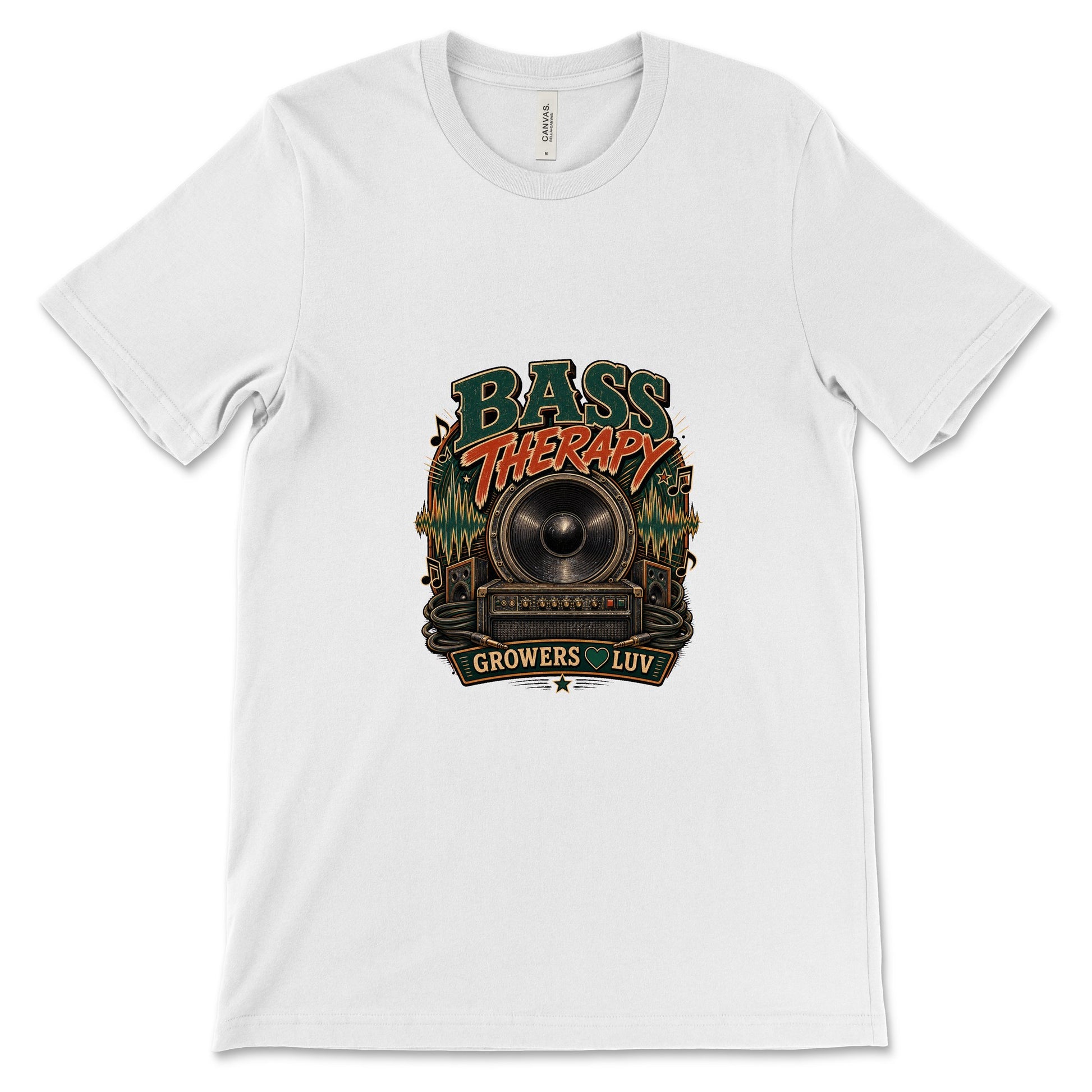 Bass Therapy Women's Bella Canvas Graphic Tee in White