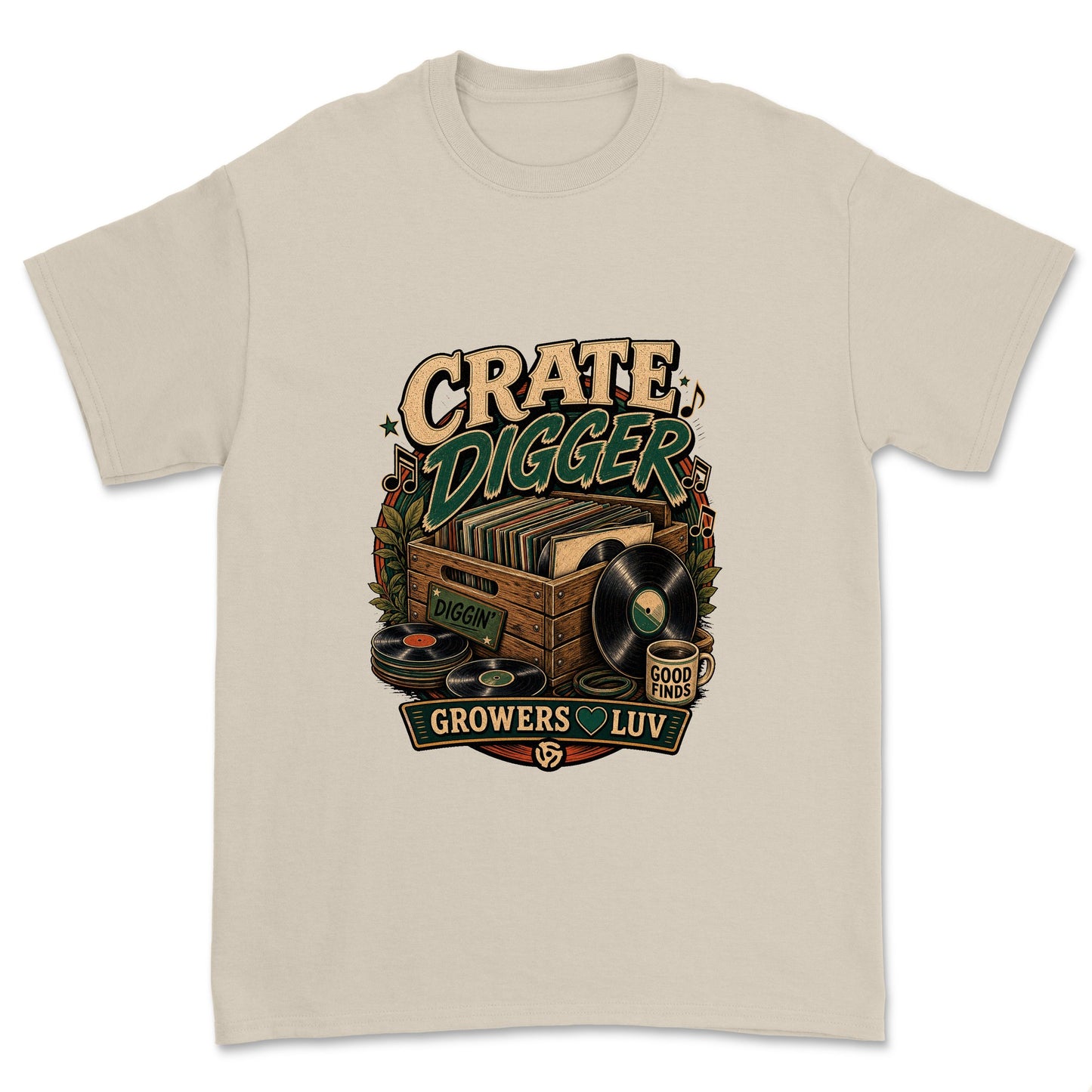 Crate Digger Men's Gildan Graphic Tee in Sand
