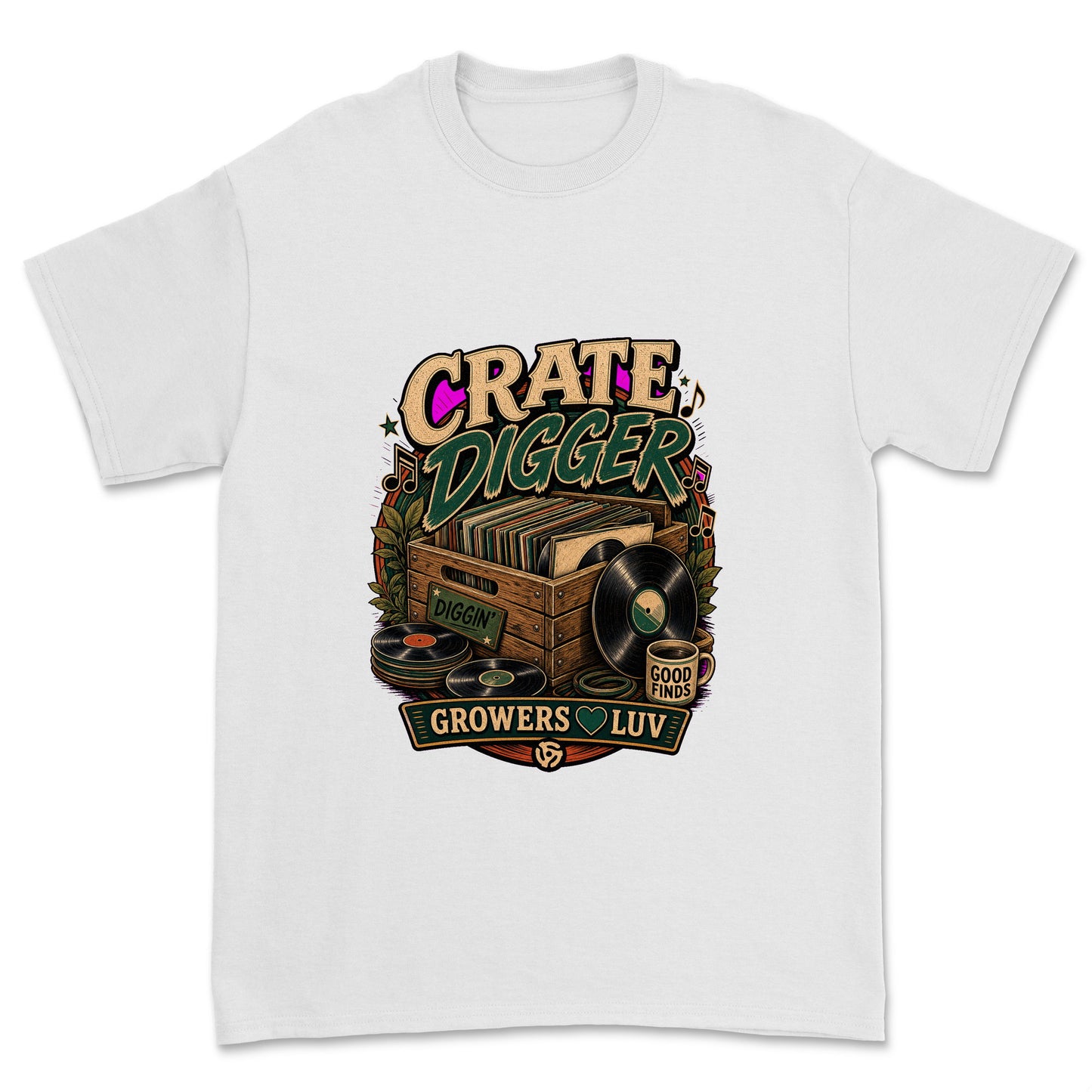 Crate Digger Men's Gildan Graphic Tee in White