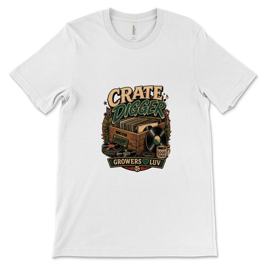 Crate Digger Women's Bella Canvas Graphic Tee in White