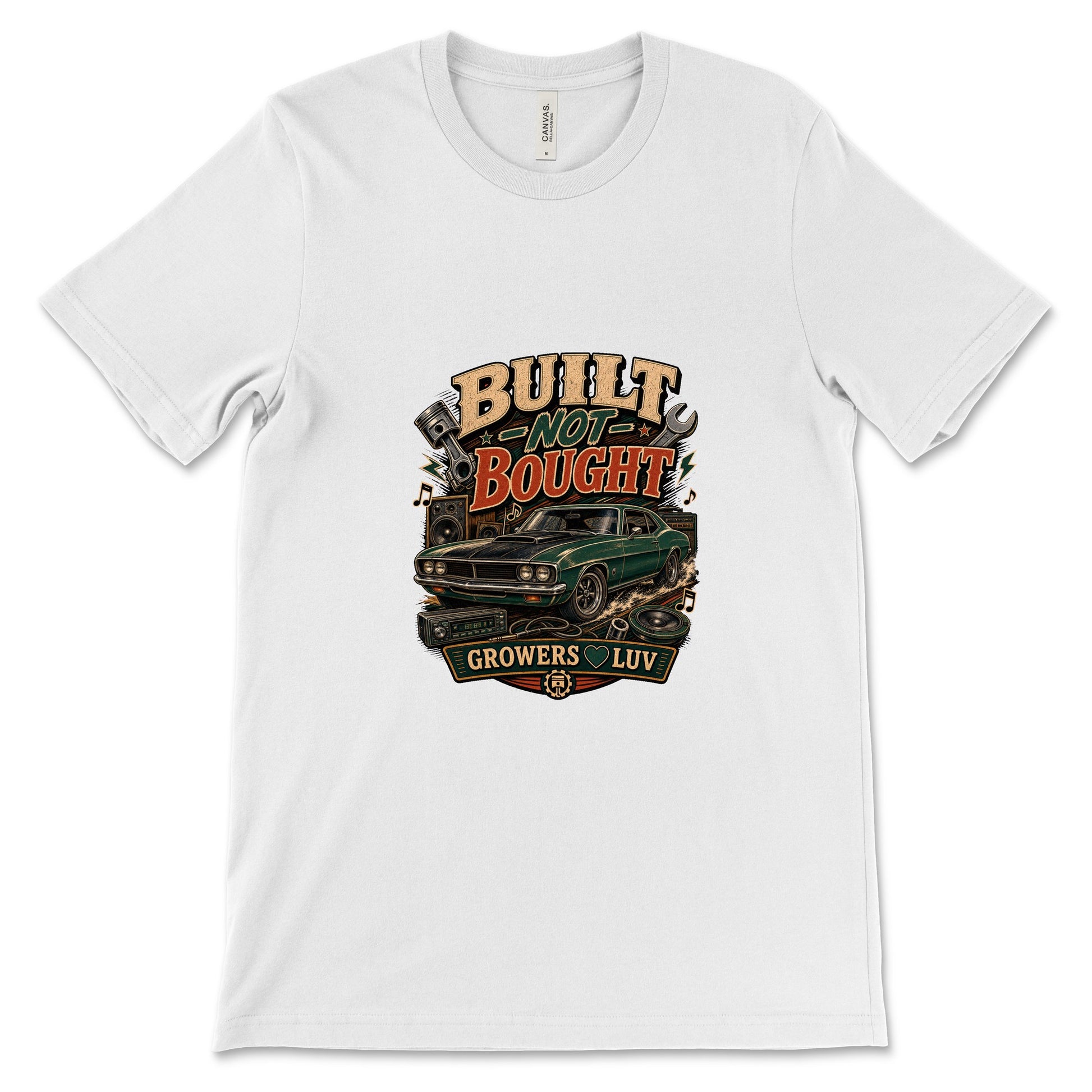 Built Not Bought Women's Bella Canvas Graphic Tee in White